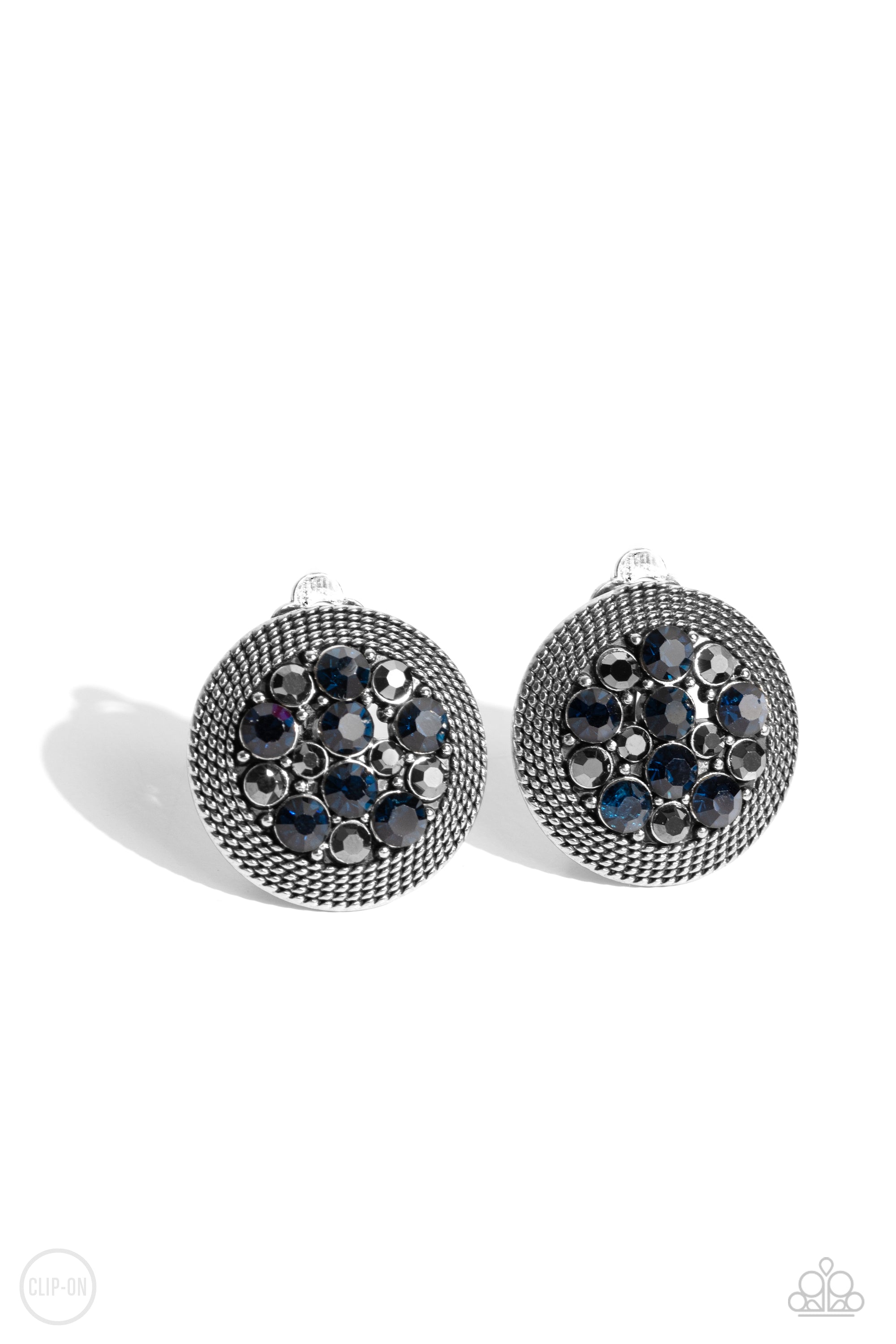 Stellar Status Blue Clip-On Earring - Paparazzi Accessories