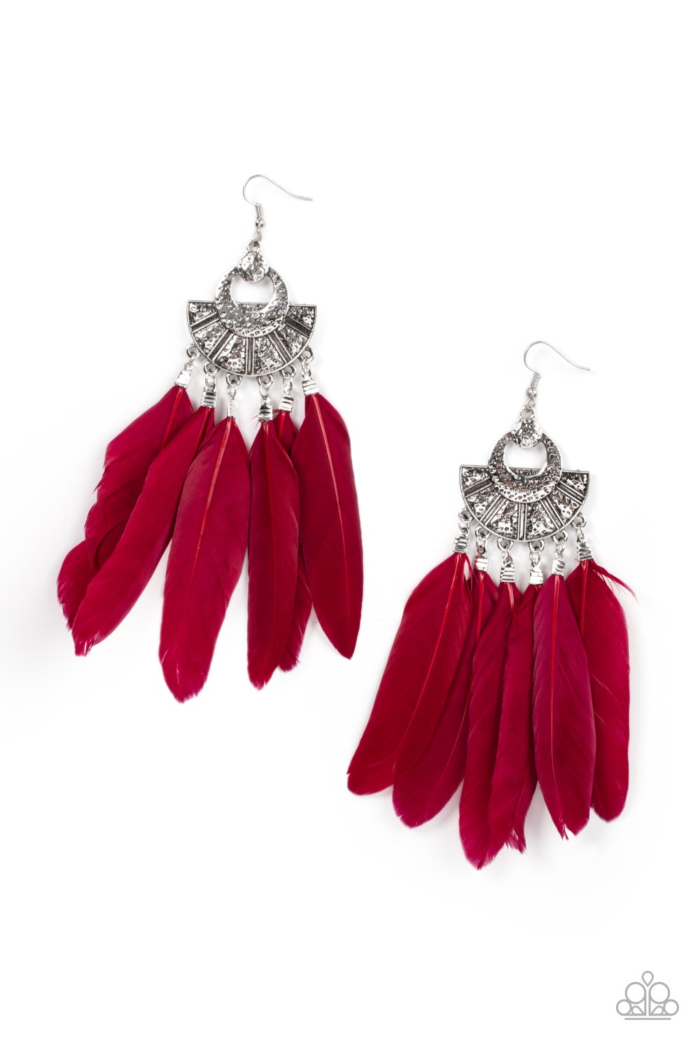 Red fringe earrings paparazzi online