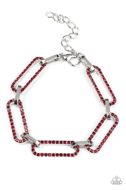 Still Not OVAL You Red Bracelet - Paparazzi Accessories (TF)