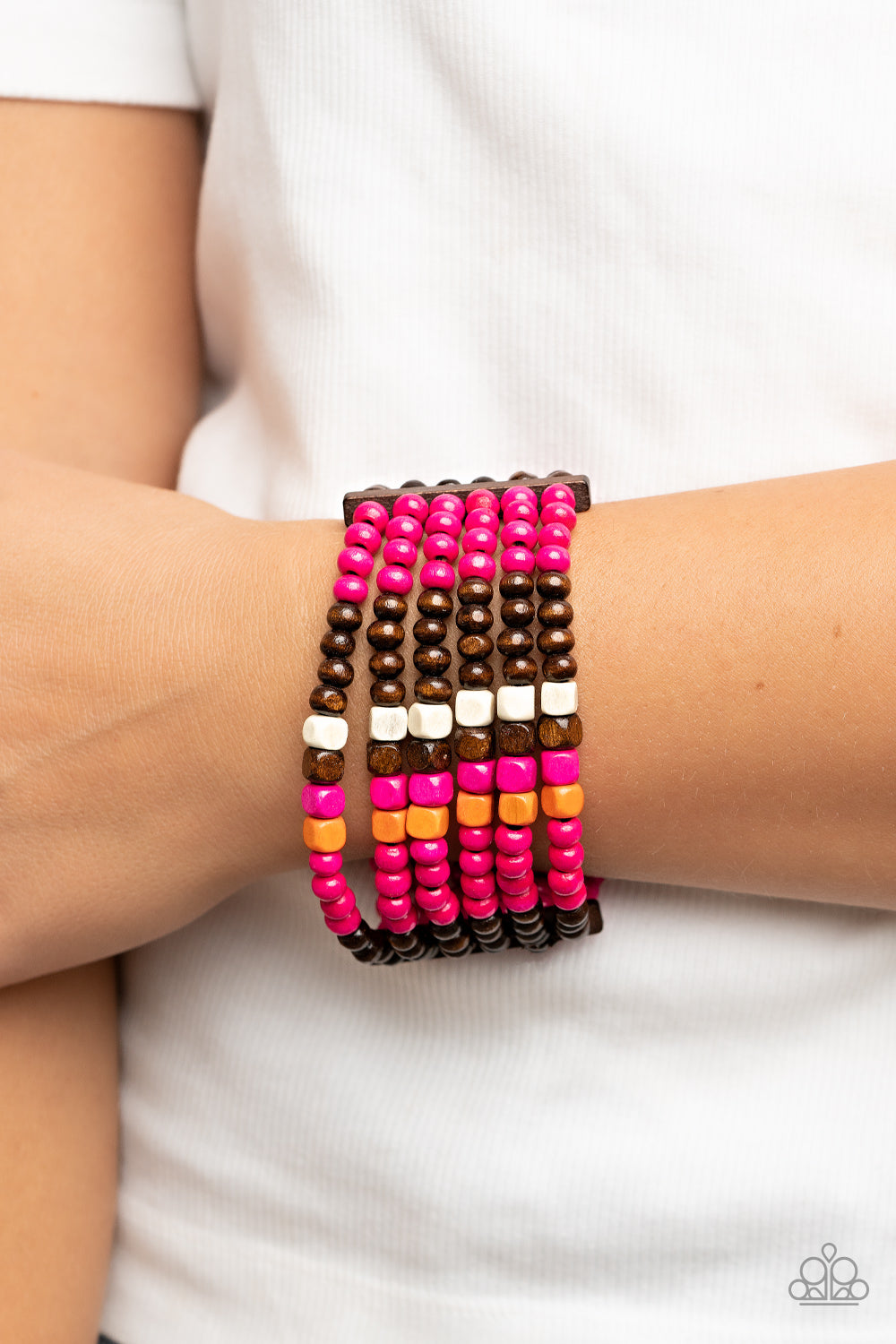 5 Paparazzi Wooden Bracelets for Women 3D Jewelz