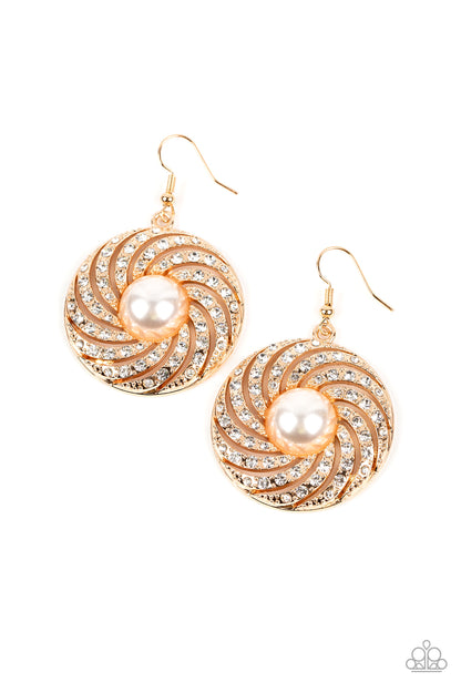 Vintage Vortex Gold Earring - Paparazzi Accessories