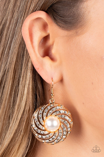 Vintage Vortex Gold Earring - Paparazzi Accessories