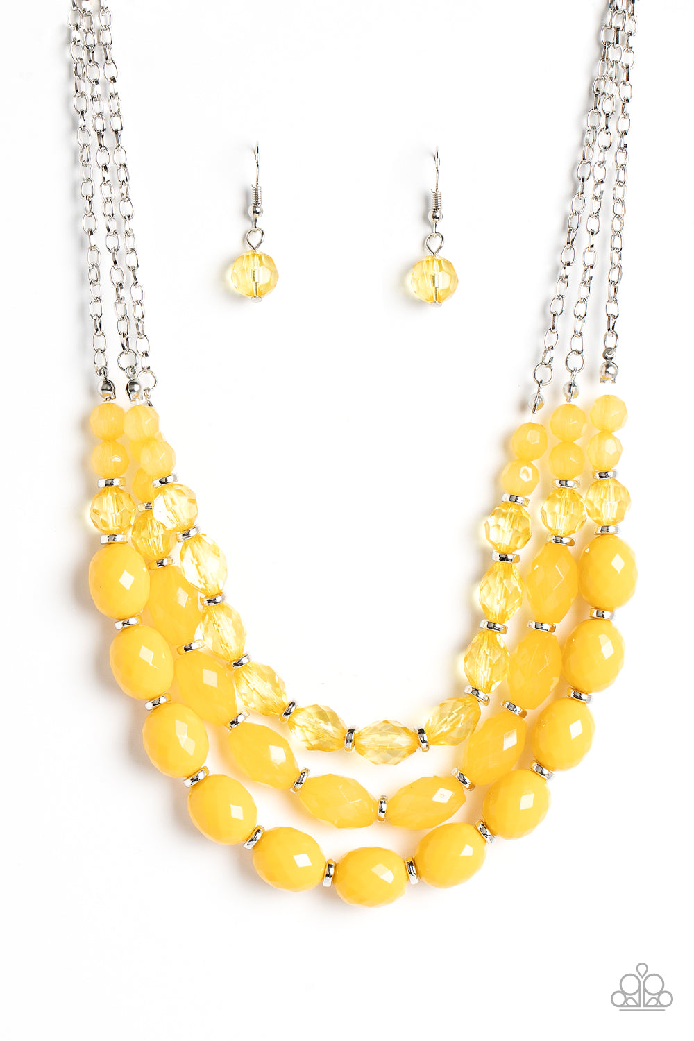 Tropical Hideaway Yellow Necklace & Bracelet Set - Paparazzi Accessories 