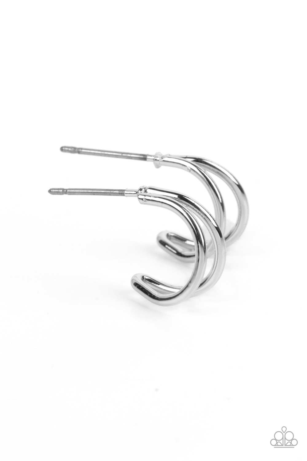 Paparazzi Accessories: Skip The Small Talk - Silver Hoop Earrings
