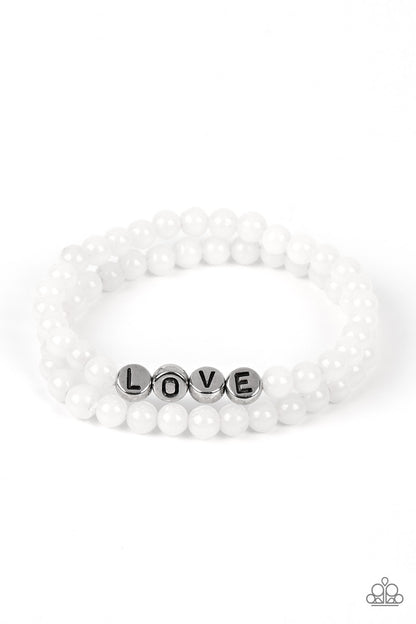 Devoted Dreamer White Bracelet - Paparazzi Accessories