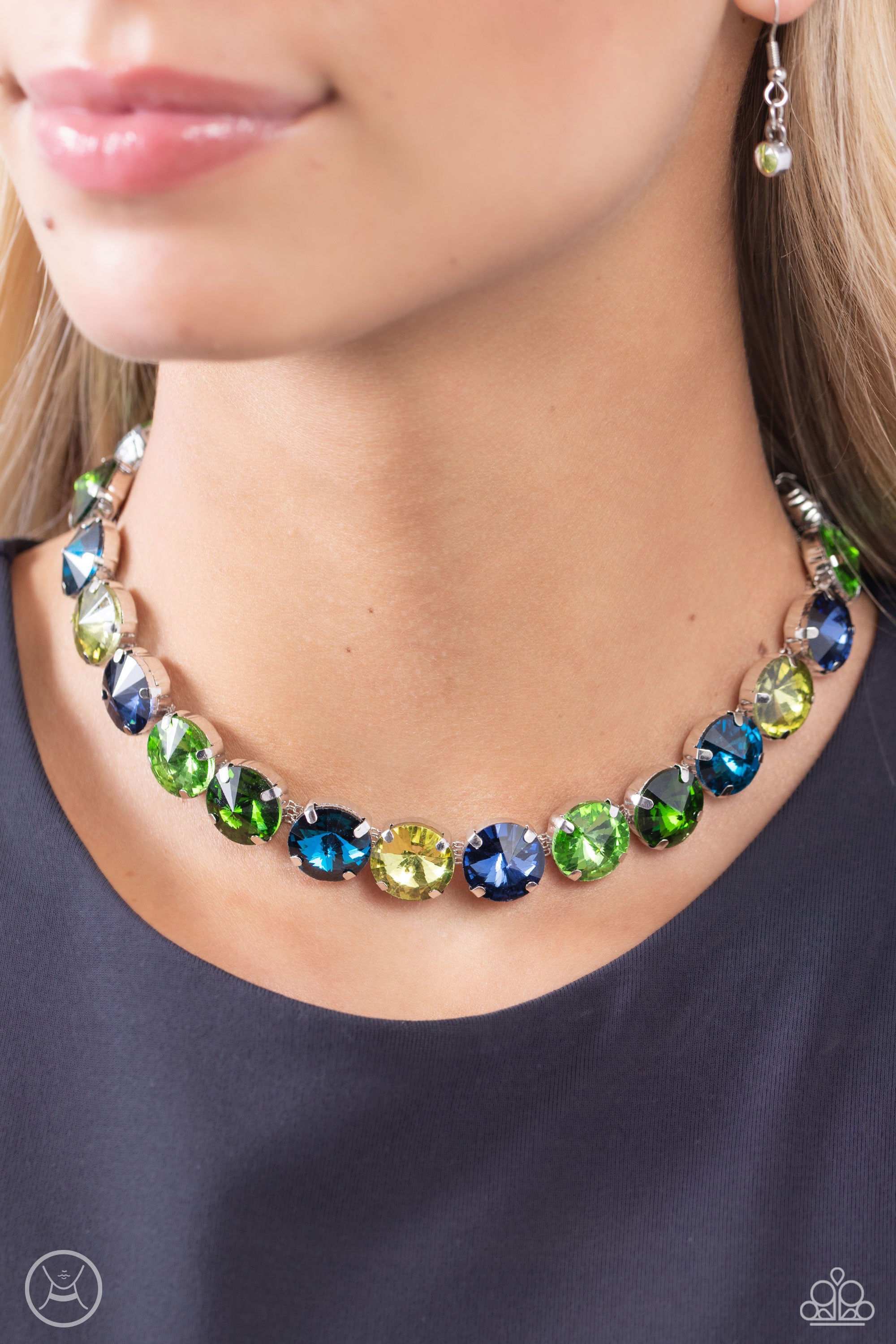 Paparazzi blue oil store spill necklace